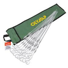 10 brochetas con tapa de 50 cm, acero inoxidable de 1,5 mm