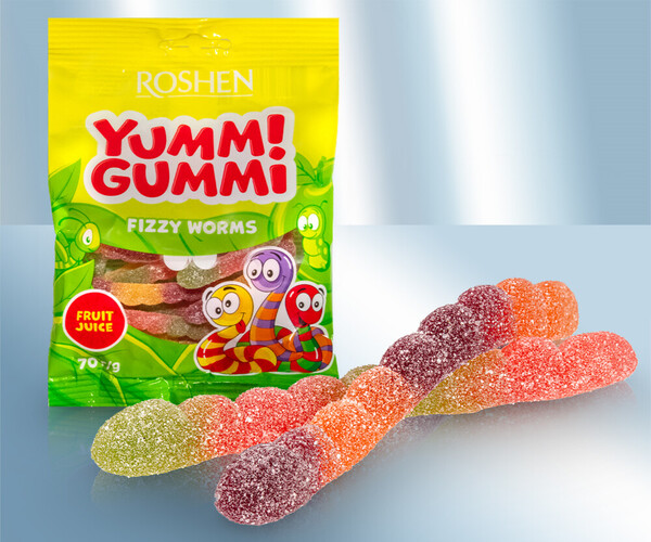 ¡Mmm! Gusanos de goma efervescentes 70gr