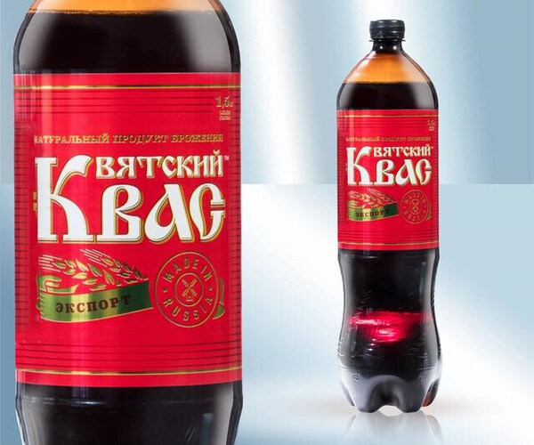 Kvas "Vyatka", malta de centeno y cebada, fermentación natural, 1500 ml