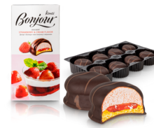 Postre "Bonjour" con fresas y nata 232 gr