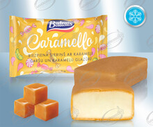 Requesón glaseado con sabor a caramelo, en glaseado de caramelo 38 gr