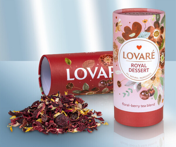 Té de flores y frutas "Postre Real" con flores de hibisco, bayas, rosa china y flores de caléndula 80g